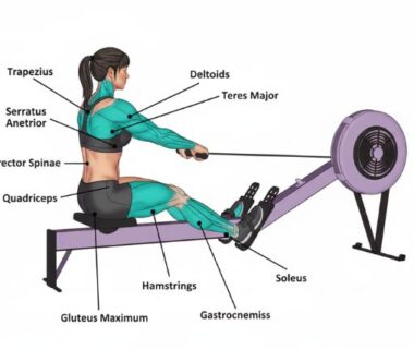 what muscles does a rowing machine work​